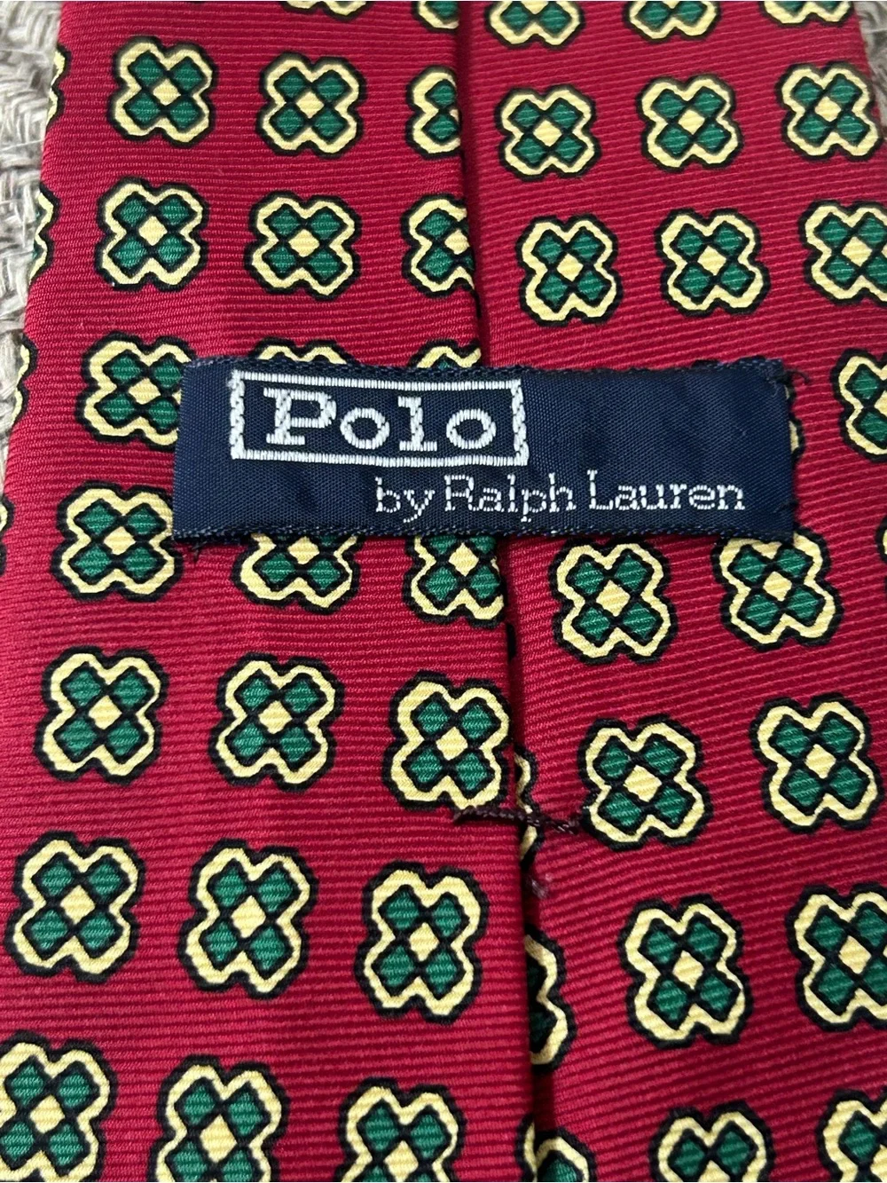 Vintage Polo Ralph Lauren Mens Silk Neck Tie Multi Geometric Medallion USA Made